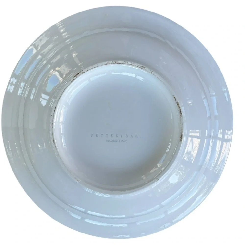 Pottery Barn Large White Ceramic Pasta Bowl | Made in Italy | 13.5” Serving Bowl